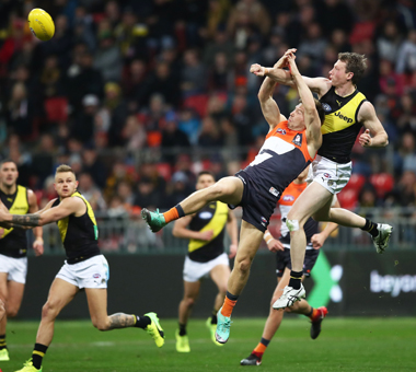 AFL teams Greater Western Sydney and Richmond during the 2019 competition