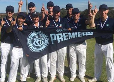 Burnley Golf Club premiers 2019 holding the pennant