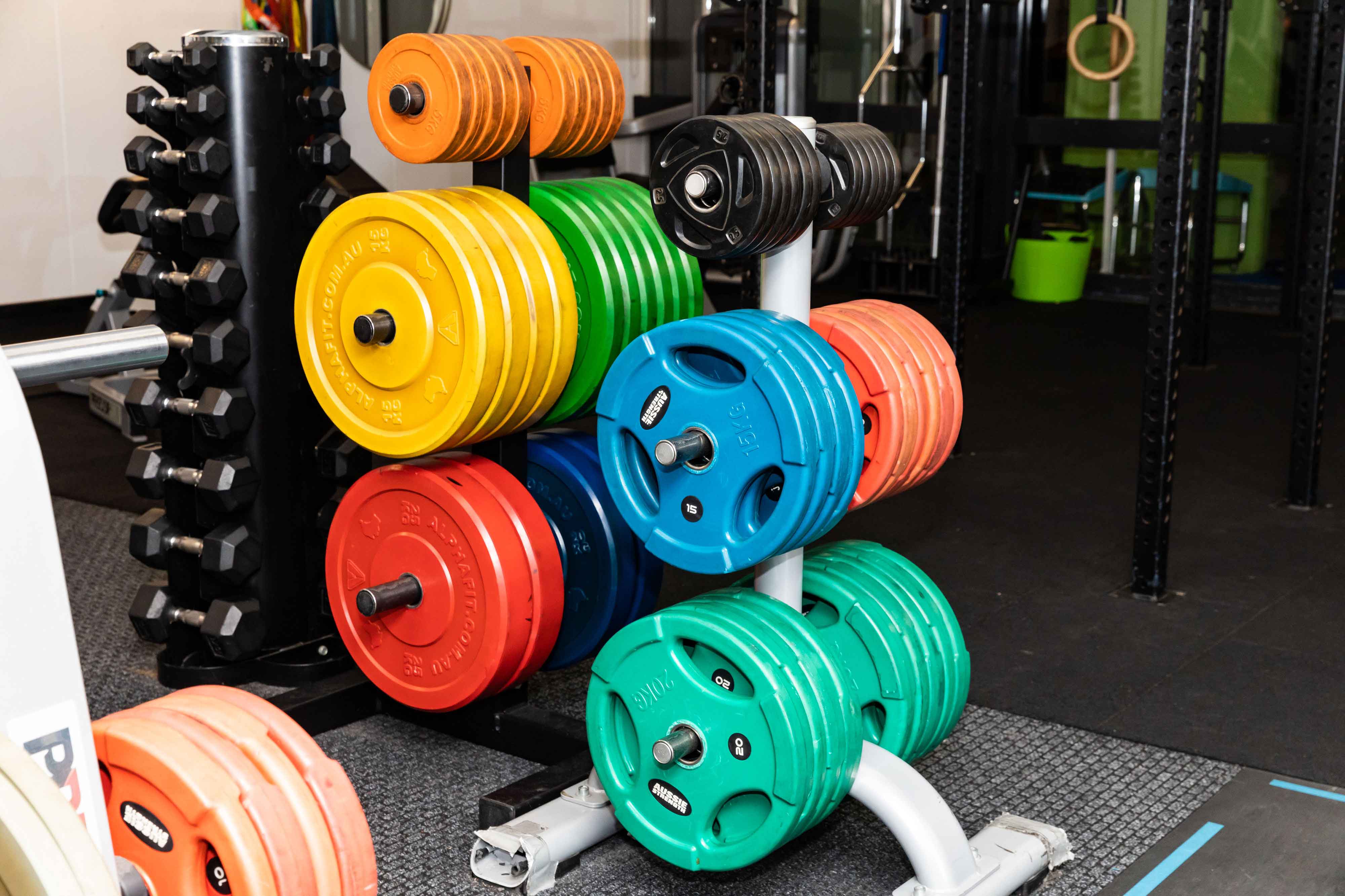 Colourful weights in the gym