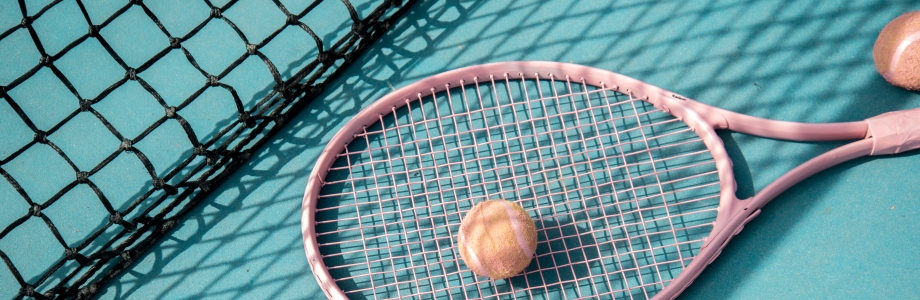 tennis racquet and ball