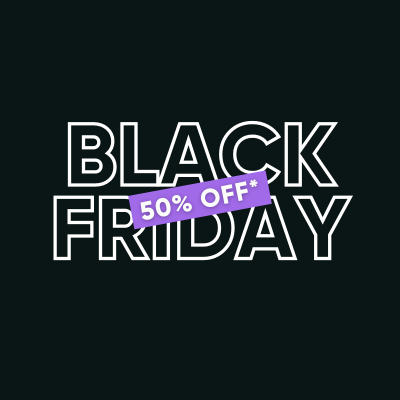 Black Friday Sale 50% off promotion graphic