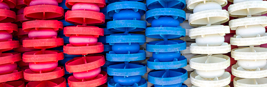 A rolled up bunch of swimming lane ropes