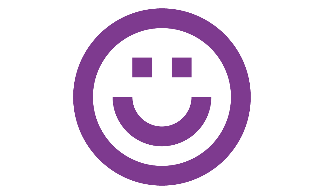 Purple smiley face icon