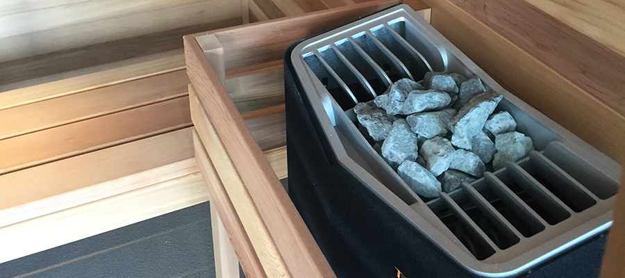 New heater and stones in Fitzroy sauna